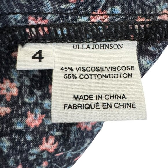 Ulla Johnson Cora Top Ruffle tie front auburn floral print size 4 - Picture 6 of 8